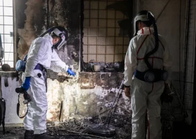 Nettoyage après incendie dans le Grand-Est